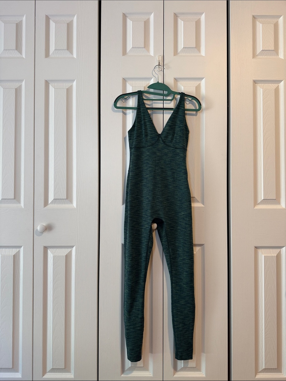 Outdoor Voices Dark Teal Sleeveless V-Neck Jumpsuit